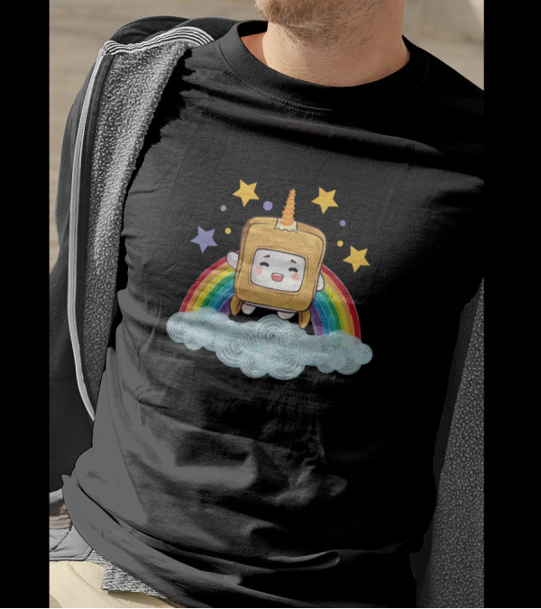 Lankybox Unicorn Rainbow Star Box Character Cloud Scene T-Shirt