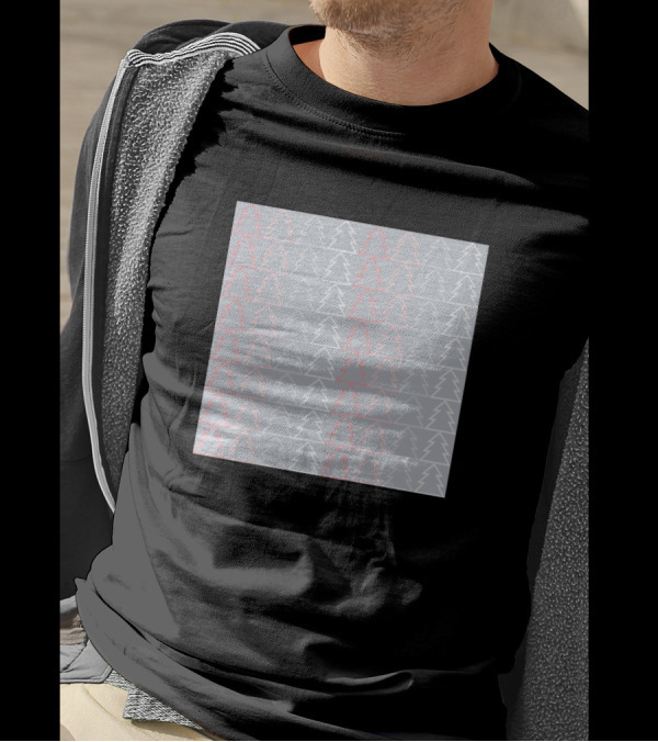 Modern Minimal Geometric Christmas Trees Pattern Repeated Rows T-Shirt