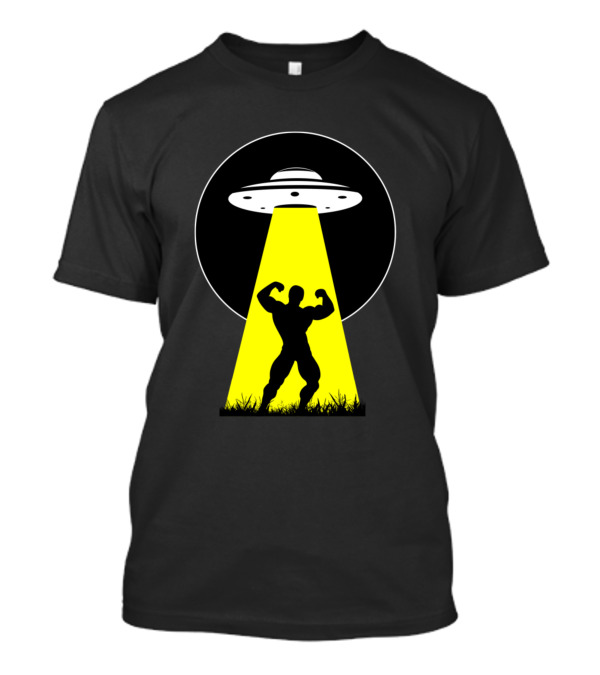 Strong Man Under UFO Beam Lifted By Aliens T-Shirt