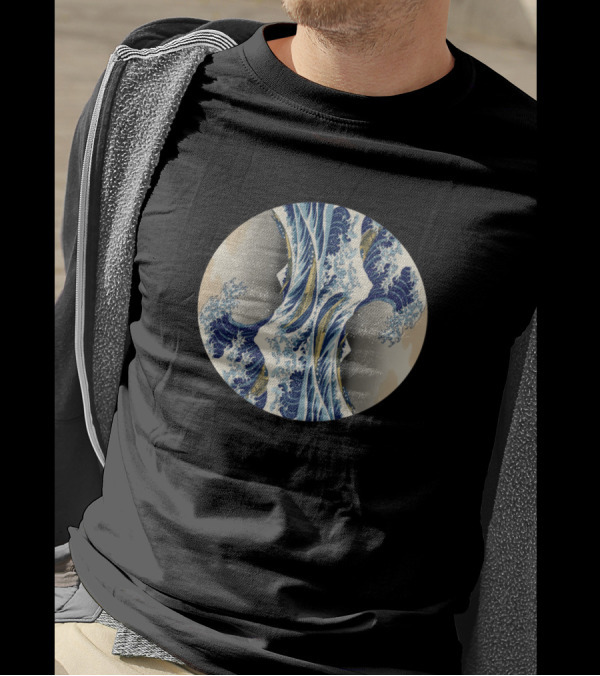 The Wave Vertical Reflection Circular T-Shirt