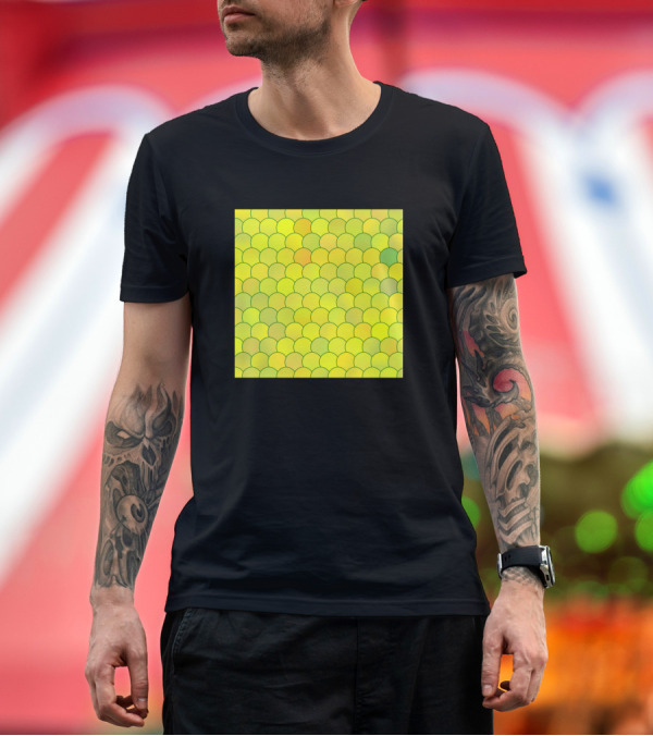 Blobs Pattern Yellow Green Scales T-Shirt
