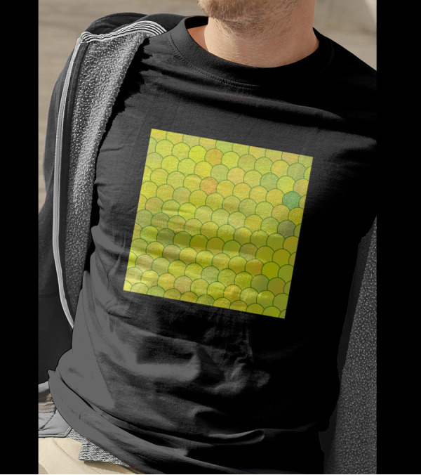 Blobs Pattern Yellow Green Scales T-Shirt