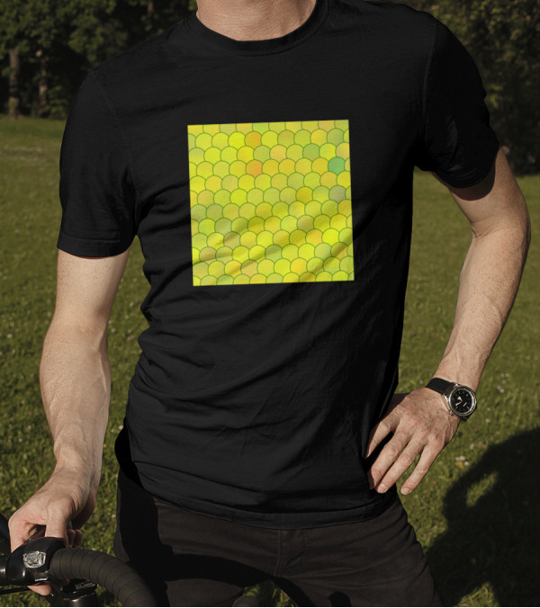 Blobs Pattern Yellow Green Scales T-Shirt