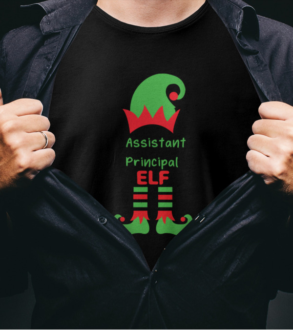 Assistant Principal Elf Hat And Shoes Christmas T-Shirt