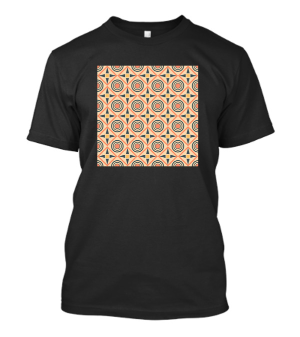 Scandinavian Seamless Geometric Pattern Circles And Stars T-Shirt
