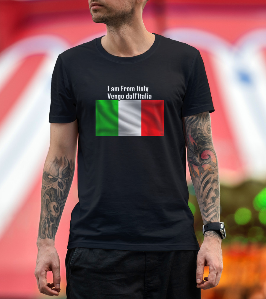 I Am From Italy Vengo Dall'Italia Italian Flag T-Shirt