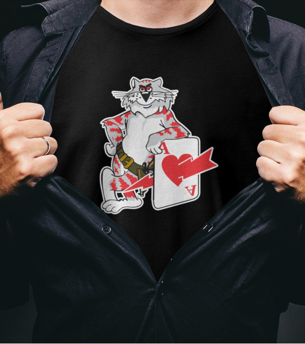 Tomcat Red Lightning Ace Of Hearts Card T-Shirt