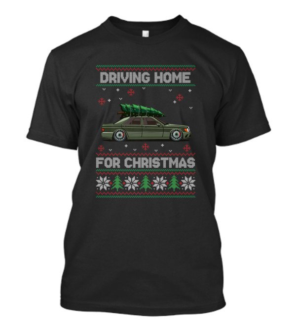 Driving Home For Christmas Tree Oldtimer Car Xmas UglyPull T-Shirt