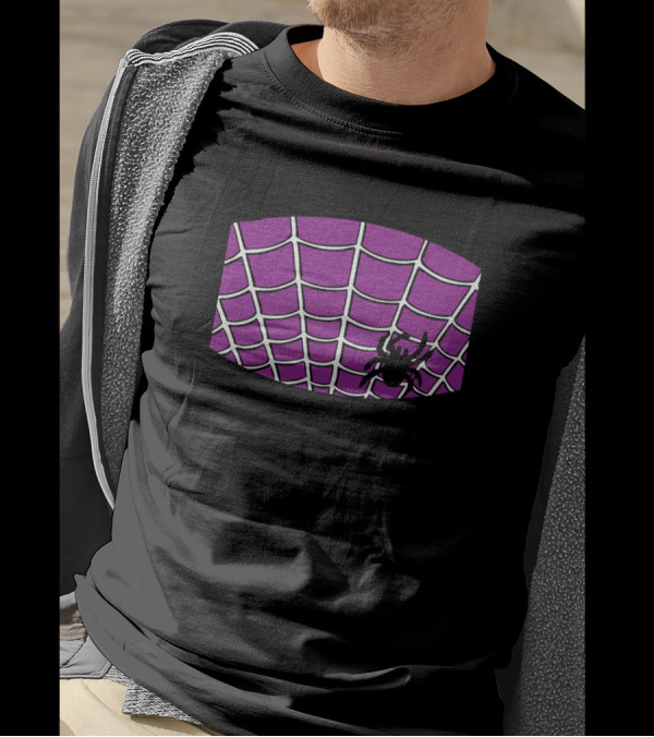 Funny Spider Mask Web Halloween Autumn T-Shirt