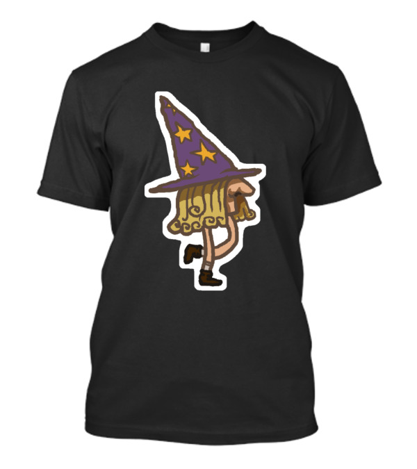 Shroomy Forest Wizard Hat Walking Fun Stars T-Shirt