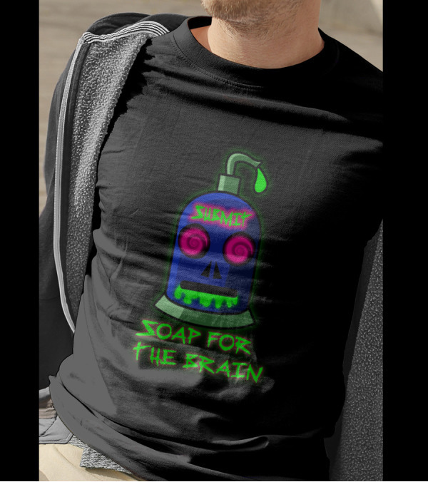 Submit Soap For The Brain Psychedelic Skull T-Shirt