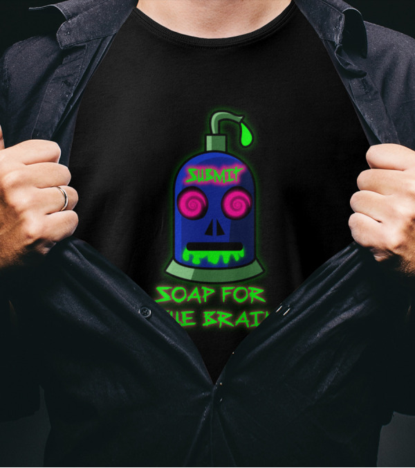 Submit Soap For The Brain Psychedelic Skull T-Shirt