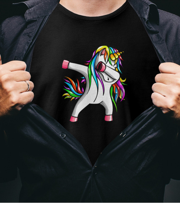 Dabbing Unicorn Rainbow Funny Dance Dab T-Shirt