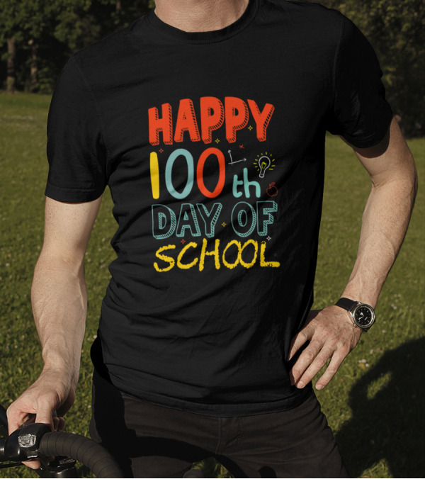 Happy 100Th Day Of School 100 Days Elementary Stud Celebrating Milestone Achievement T-Shirt