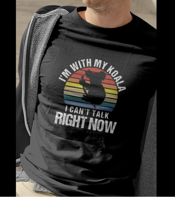 I'm With My Koala I Can't Talk Right Now Vintage Sunset T-Shirt