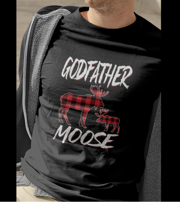 Godfather Moose Red Plaid T-Shirt
