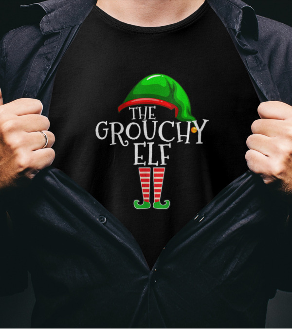 The Grouchy Elf Striped Legs And Green Hat T-Shirt