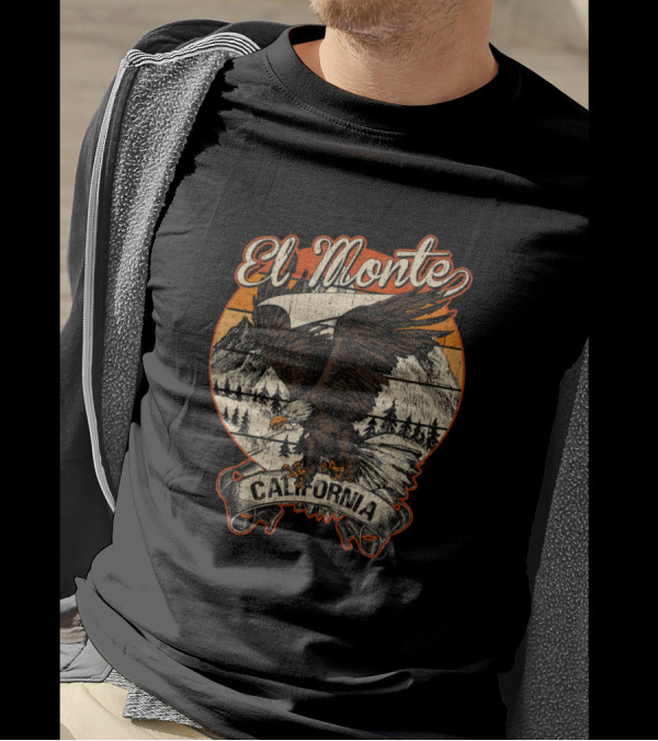 El Monte California Bald Eagle Vintage Retro Scene T-Shirt