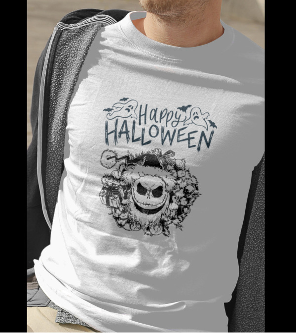 Happy Halloween Ghostface Santa Skulls T-Shirt