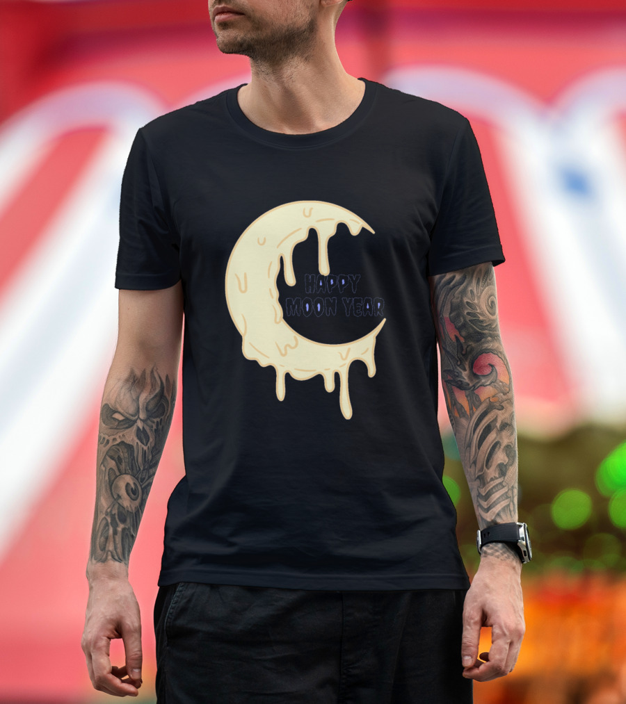 Happy Moon Year Melting Crescent T-Shirt