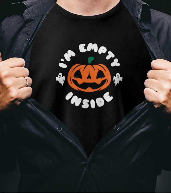 I'm Empty Inside Emo Pumpkin Halloween Funny Goth Ghosts T-Shirt