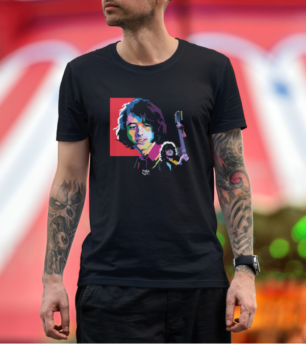 Premium T-Shirt: Jimmy Page Zoso Pop Art Guitar Legend T-Shirt Jimmy Page Zoso Pop Art Guitar Legend T-Shirt