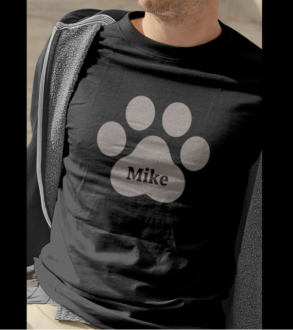 Mike Paw Print Pet Name T-Shirt