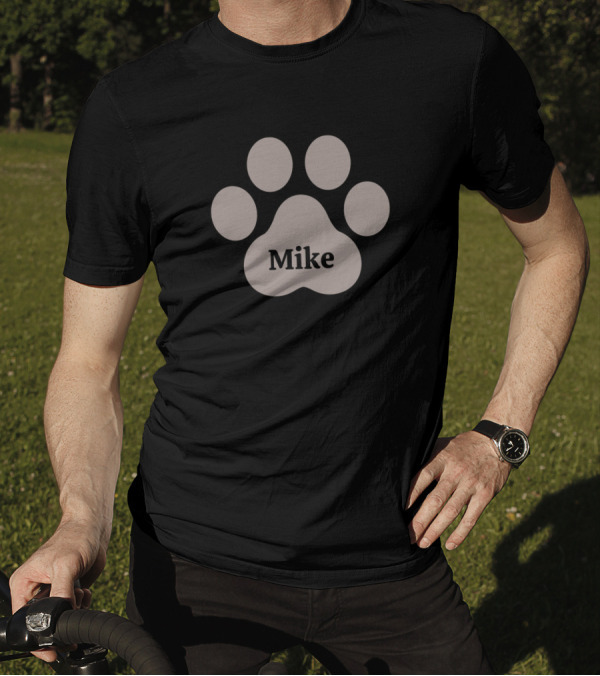 Mike Paw Print Pet Name T-Shirt