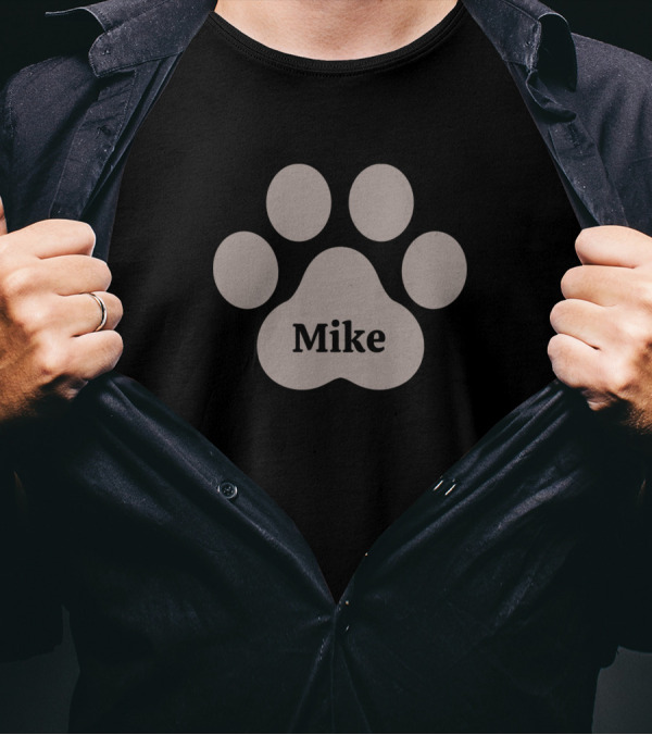 Mike Paw Print Pet Name T-Shirt