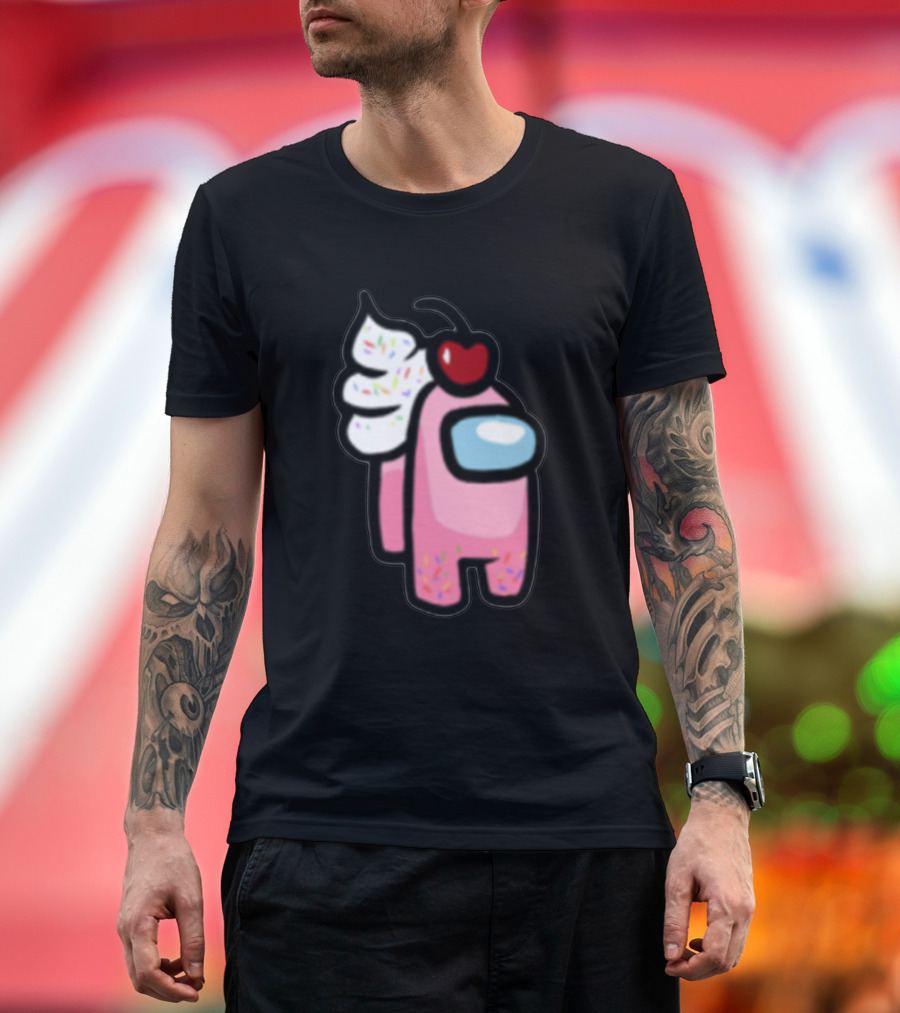 Among Us Ice Cream Crewmate Sundae Cherry Sprinkles T-Shirt