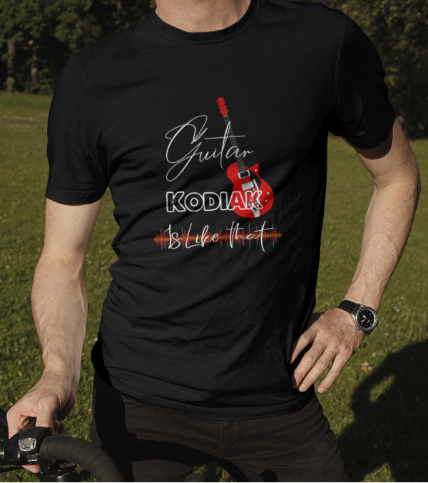 Guitar Kodiak Is Like That Retro Custom Music Notes T-Shirt