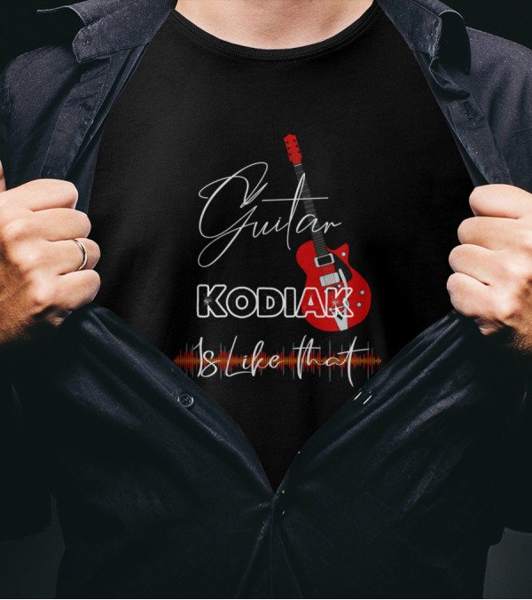 Guitar Kodiak Is Like That Retro Custom Music Notes T-Shirt