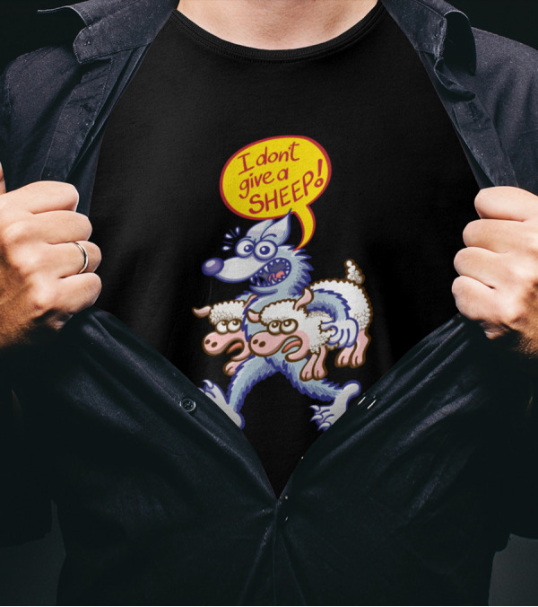 Terrific Wolf Saying I Don't Give A Sheep Puns T-Shirt