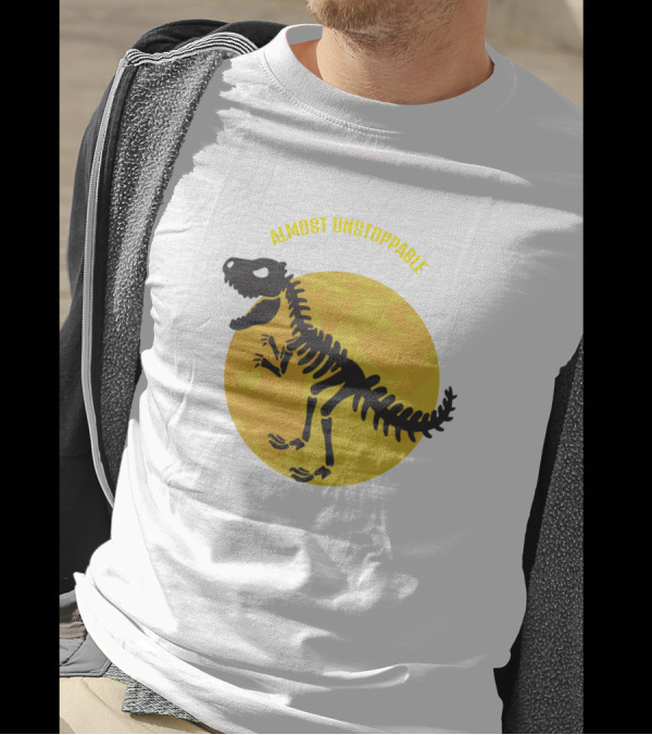 Almost Unstoppable Dinosaur Skeleton Moon T-Shirt