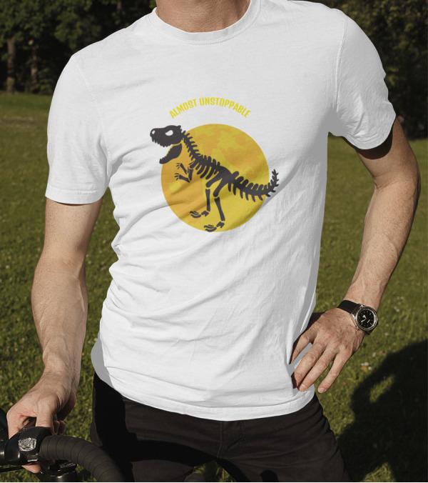 Almost Unstoppable Dinosaur Skeleton Moon T-Shirt