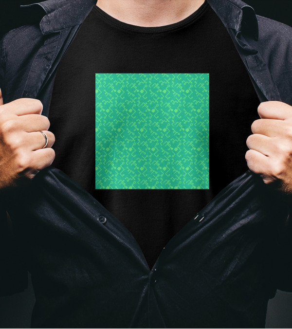 Computer Chip High Tech Green Circuit Pattern Neck Gaiter Programmer T-Shirt