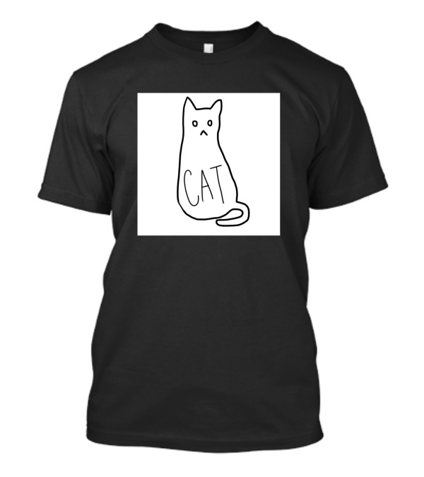 I Just Want To Drink Hot Cocoa Cat Drawing T-Shirt