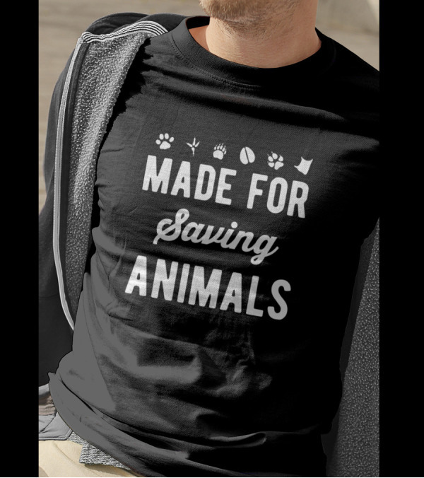 Saving Animals Paw Print Claw Heart Made For Compassion T-Shirt