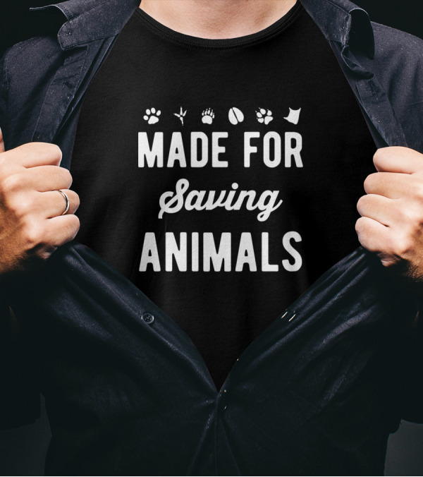 Saving Animals Paw Print Claw Heart Made For Compassion T-Shirt