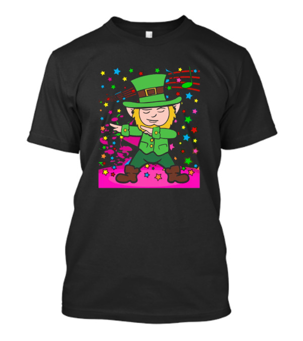 Disco Party Music Dabbing Elf With Stars And Musical Notes T-Shirt