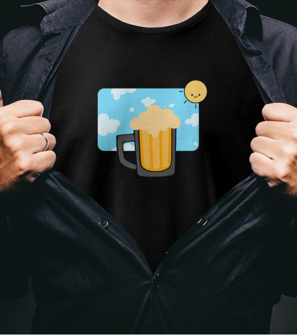 It's A Great Day To Get Some Beer With Smiling Sun And Blue Skies T-Shirt