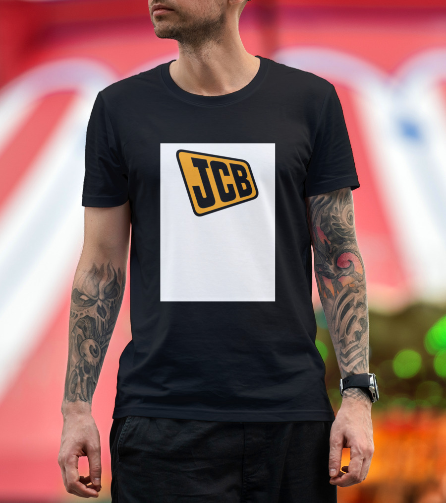 JCB Construction Machinery Logo Yellow and Black T-Shirt