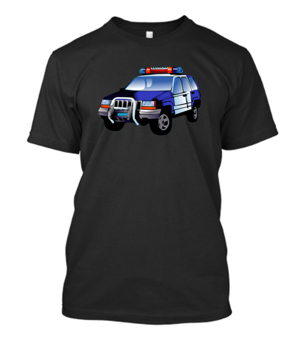 Lustiges Polizeiauto Motiv R Kinder Und Erwachsene Cartoon Police Car T-Shirt