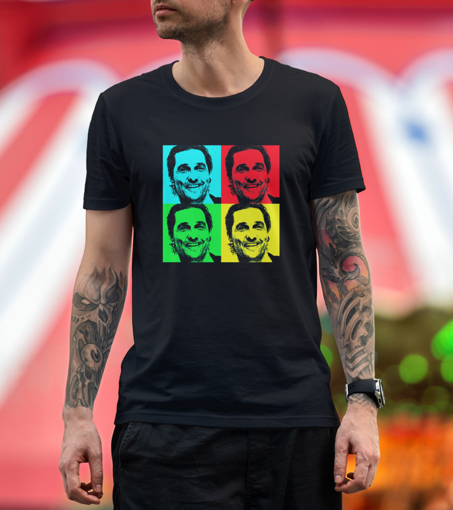 Matthew Mcconaughey Pop Art Style Quad T-Shirt