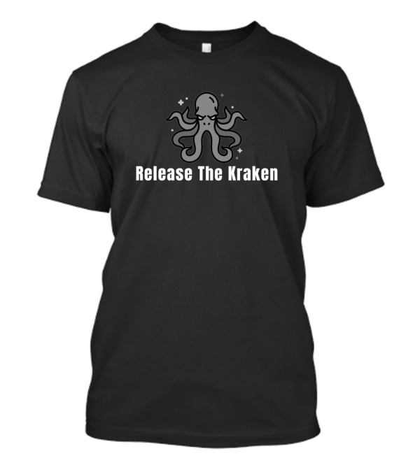 Release The Kraken Gray Octopus Drawing T-Shirt