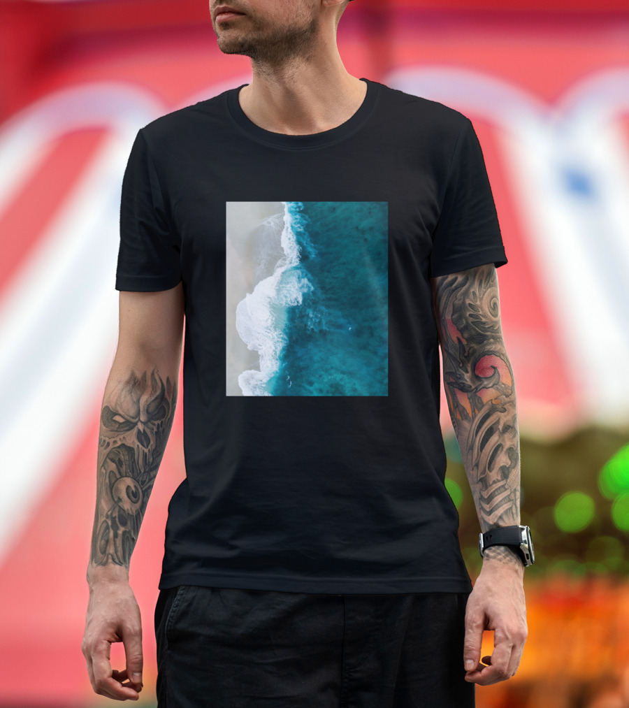 Beach With Awesome Crystal Blue Waves Ocean Photography T-Shirt