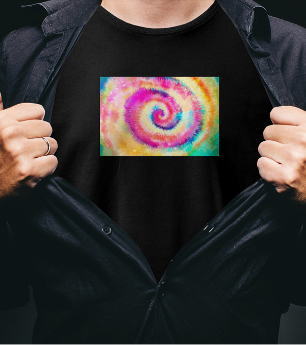 Bohemian Multi-Color Tie Dye Spiral T-Shirt