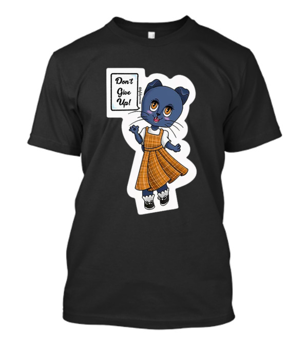 Don't Give Up Digital Princxss Pokeprincxss Cat Character In Plaid Dress T-Shirt