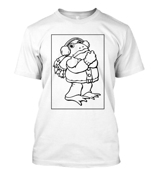 Edward Lear Croquis Frog In Winter Gear T-Shirt