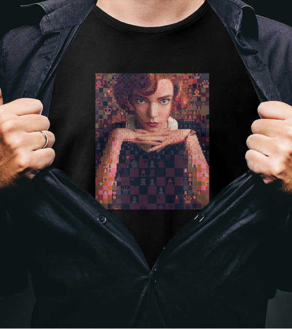 The Queens Gambit Chess Portrait Mosaic T-Shirt